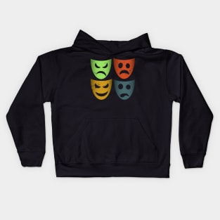 Halloween Vintage Theatre Masks Kids Hoodie